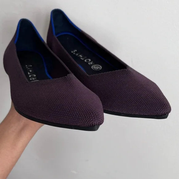 Rothy's Port Purple Pointy Toe Flats *Retired* Size 12 - Picture 6 of 6